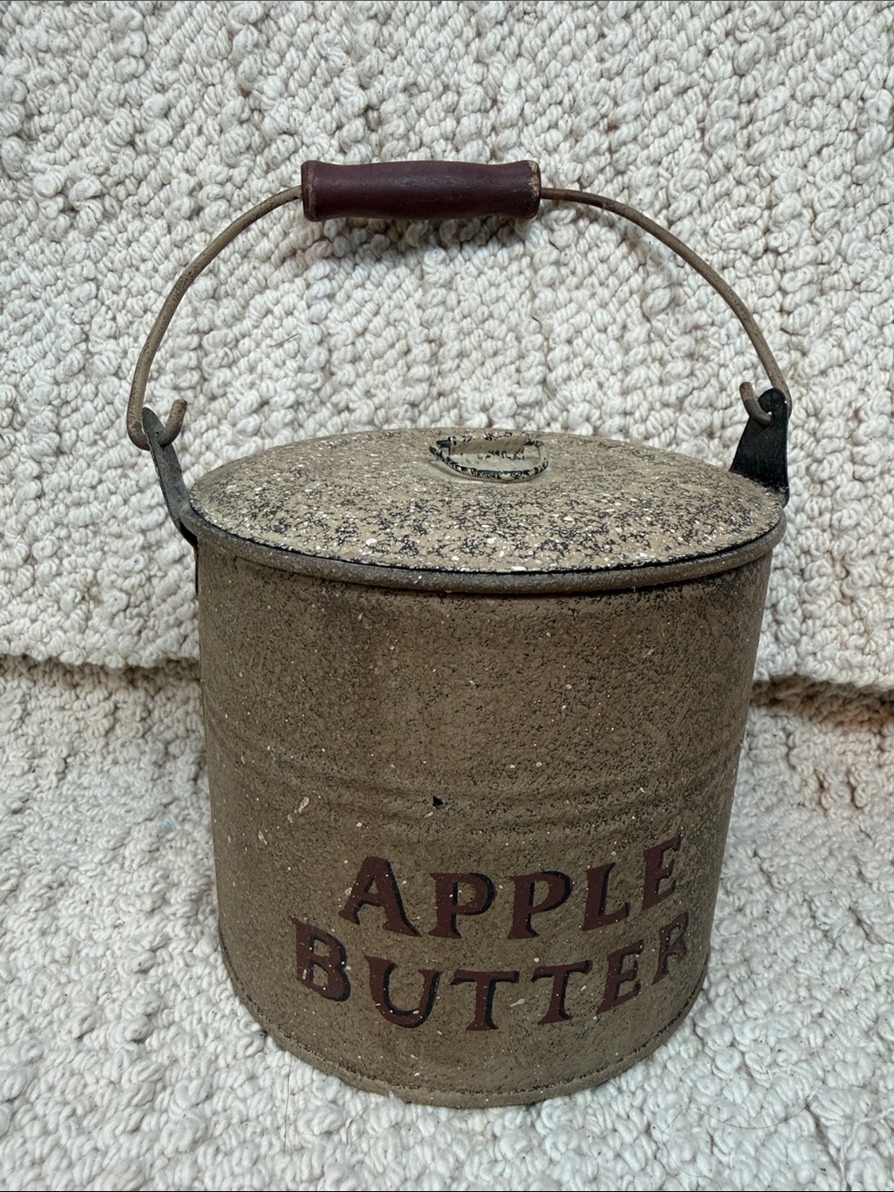 Apple Butter Metal Rustic Canister - Brown